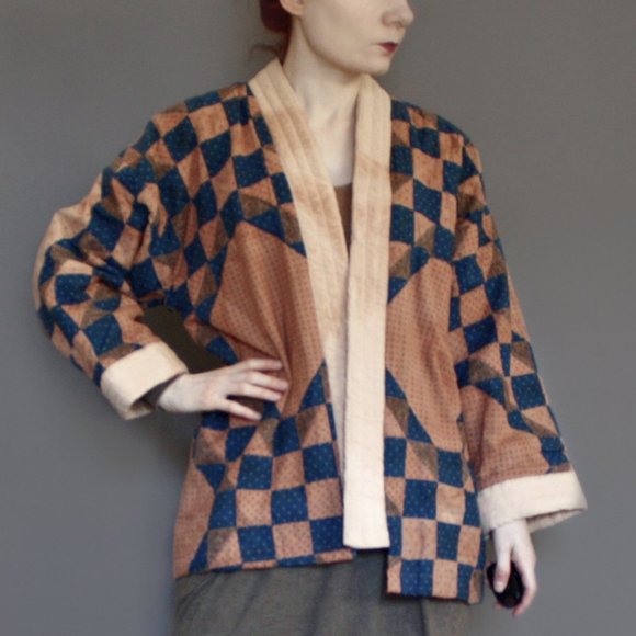 HANDMADE Highland Foundry QUILT kimono coat jacket - Picture 5 of 12